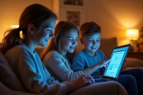 Famiglia usa Internet in sicurezza